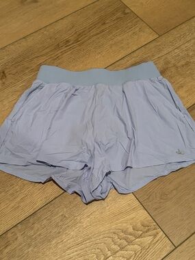 ALO Yoga Light Blue Active Shorts with Wide Waistband